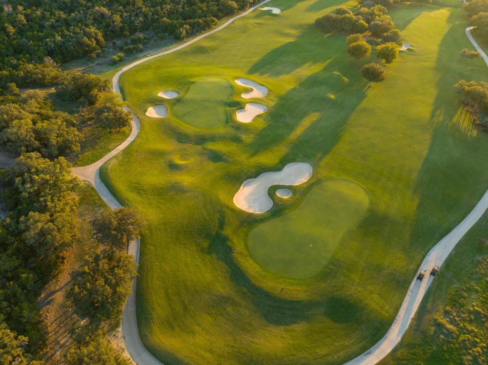 Aerial view of championship fairway
